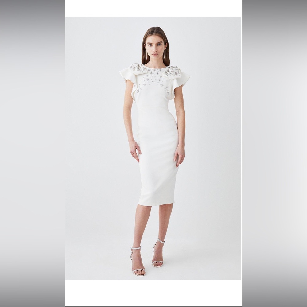 Karen Millen Embellished Stretch Woven Midi Dress